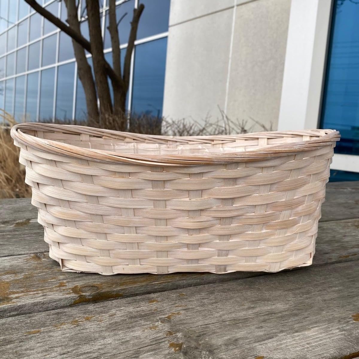AI-3465WW-Q06 Woven White Bamboo Basket Planter - Set of 6