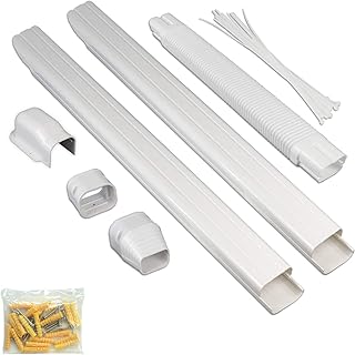 GCGOODS 3in 9ft Decorative PVC Line Cover Kit for Ductless Mini Split Air Conditioners, Central AC and Heat Pumps