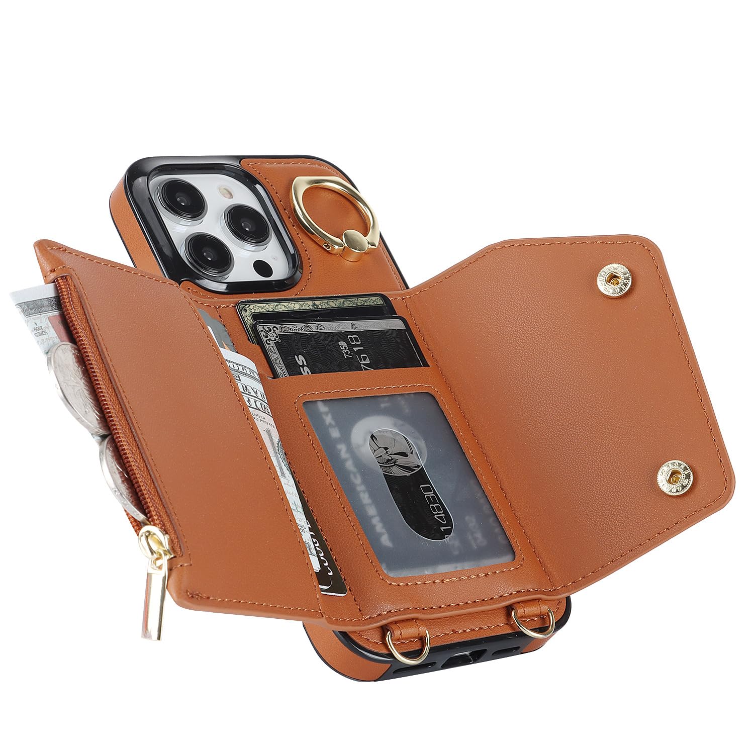 VAOXTY Compatible With IPhone 14 Pro Max Wallet Case With Card Holder Crossbody - View #2
