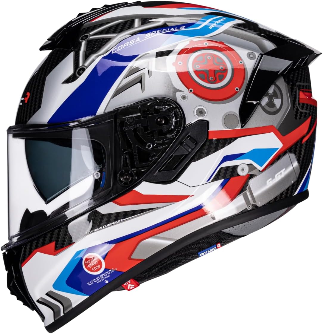 S-GT Carbon Fiber Motorcycle Helmet Full Face Racing Helmet for Adult Speaker Pockets DOT Approved