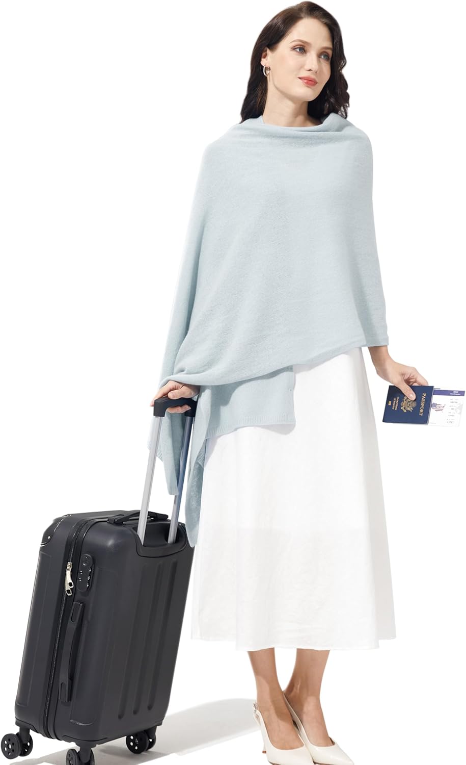 Soft Cashmere Blend Wrap Chic Scarf Stole for Women Wayfarer Travel Extra Large 87"x28" - Image 2