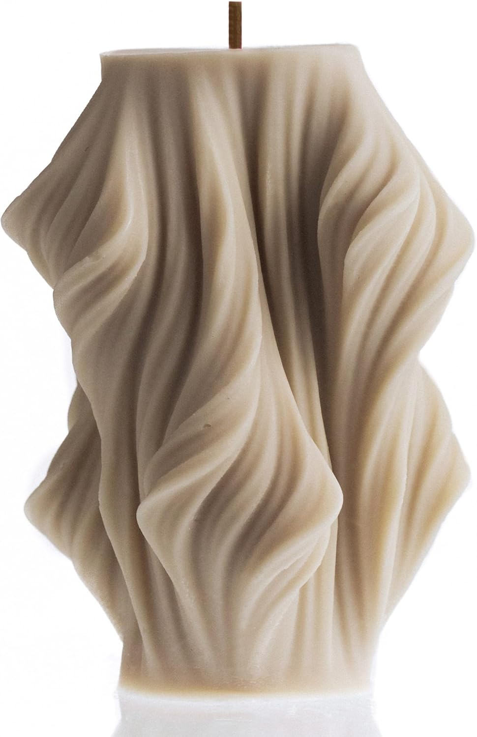 LAWA Cascading Wave Candle - Large Beautiful Handmade Pillar Scented Soy Wax Elegant Bubble Aesthetic Candle Housewarming Gift Home Room Shelf Decor Idea Sandstone (Large)