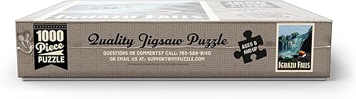 Miniatura 7 de MyPuzzle Iguazú Falls Argentina y Brasil, póster vintage, rompecabezas prémium de 1000 piezas para adultos