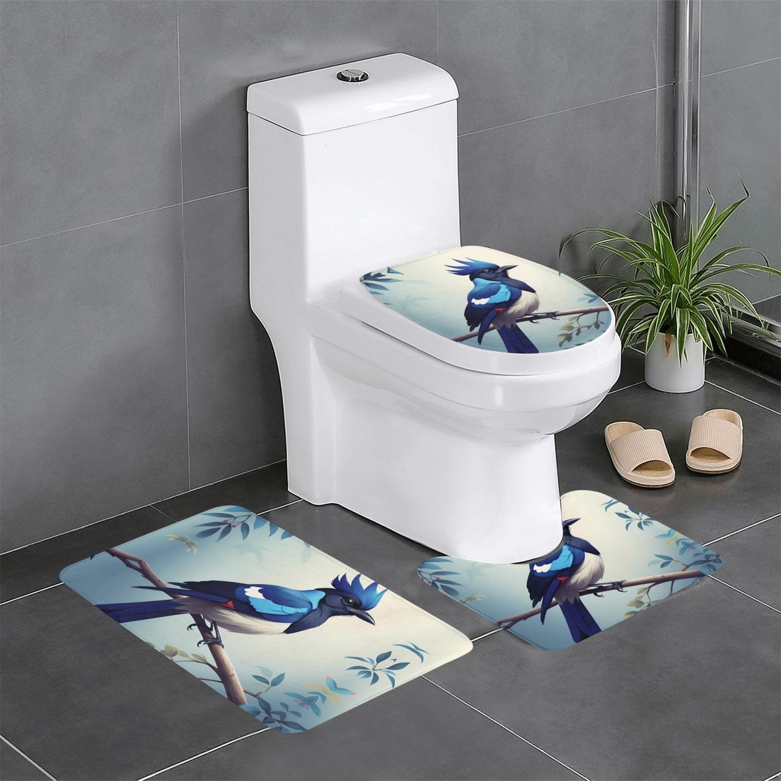 Tapis de salle de bain antidérapant 3 pièces pour sécuriser les sols humides