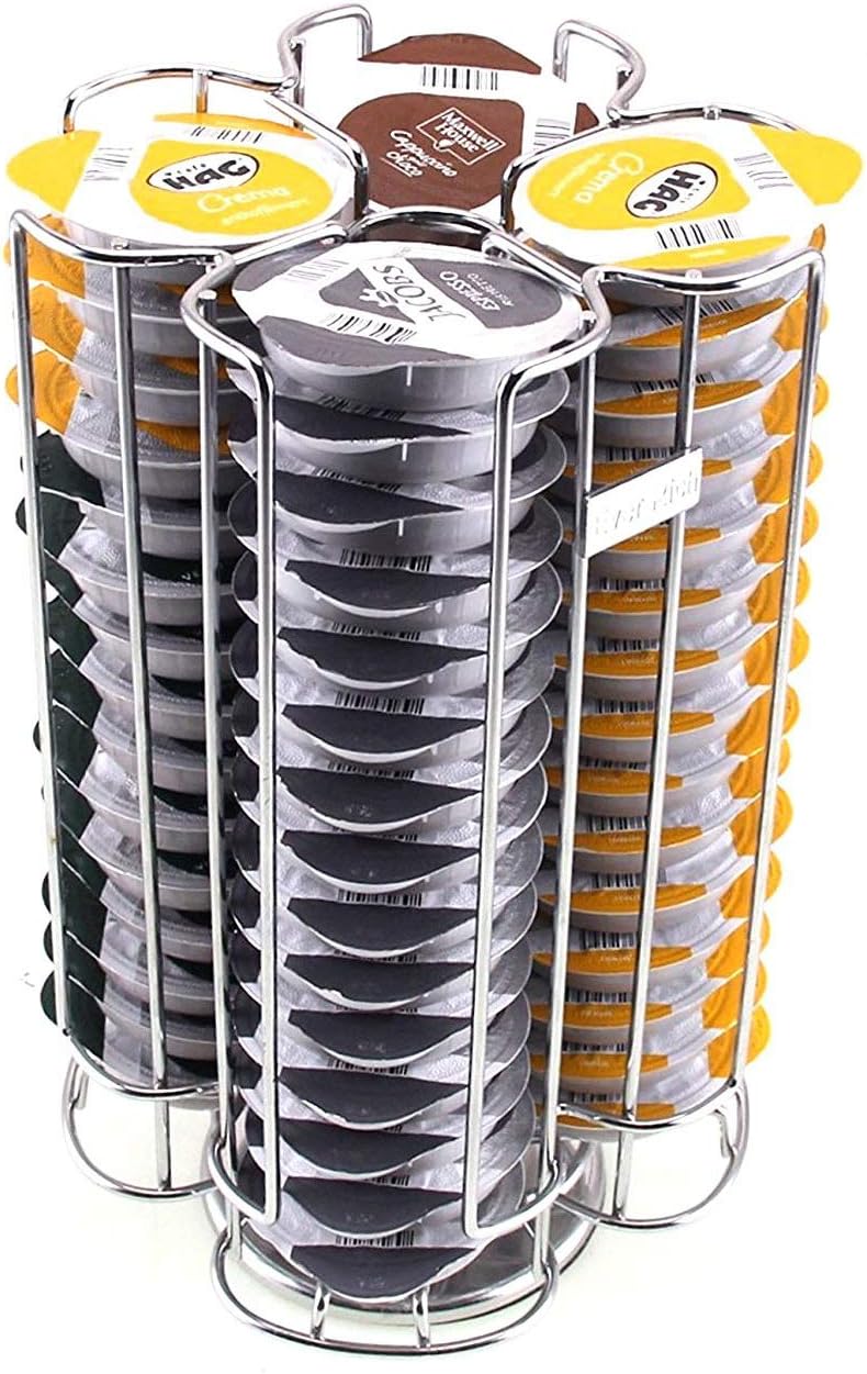 Ever Rich ® Tassimo T-Disc Capsule Pod Holder - Stores Bosch Tassimo T-Discs Coffee Capsule Holder (Silver)