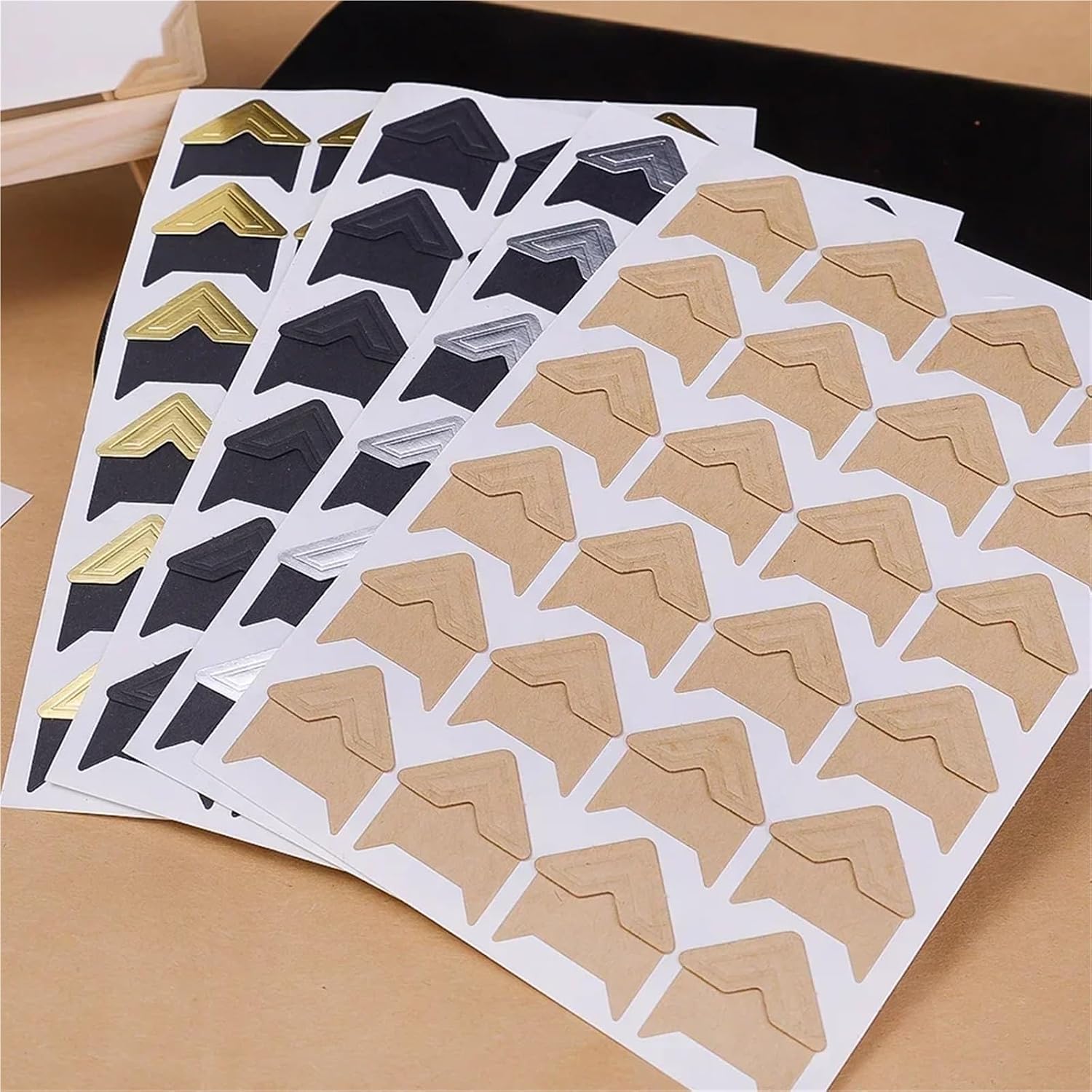 Photo Corners 1440PCS Photo Corner Stickers Self Adhesive Picture Corners Mounting for Scrapbooking Album Memory Books Decoration Crafts(Gold)