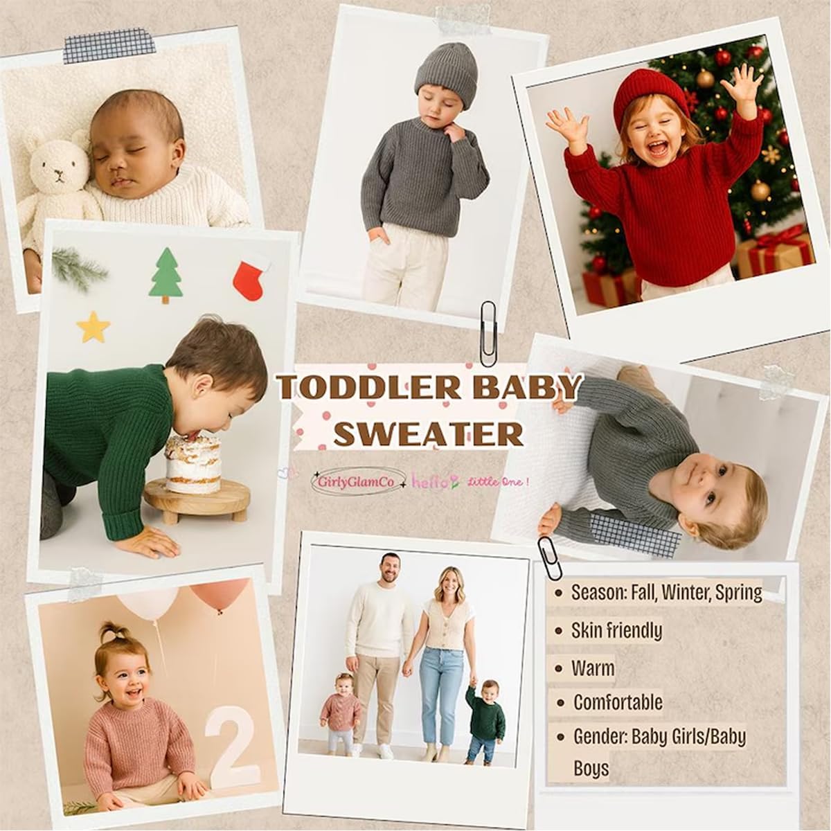 Personalized Name Embroidered Baby Sweaters, Custom Knitted Sweaters for Newborns, Toddlers, Infants, Little Girls Boy, Birthdays, New Year, Newborn, Easter White - Image 6