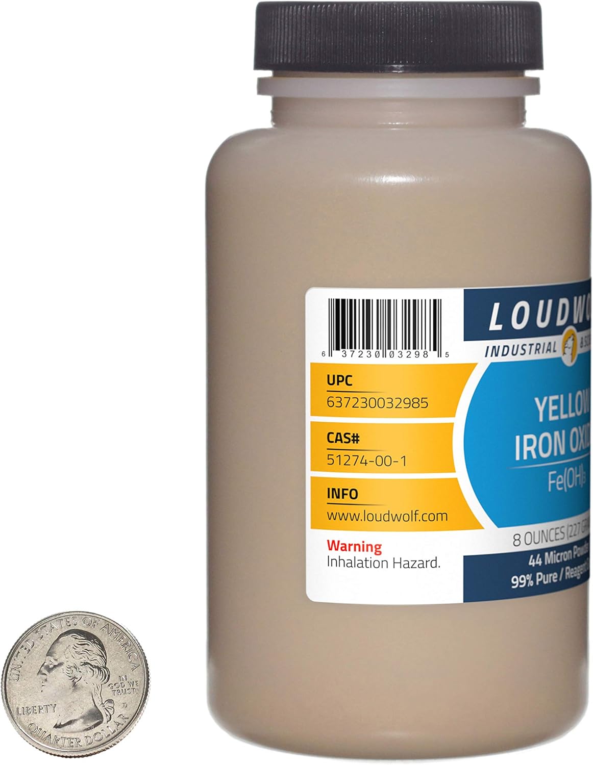 Iron Oxide Yellow / 1.5 Pounds / 3 Bottles / 99% Pure Reagent Grade / 44 Micron Powder