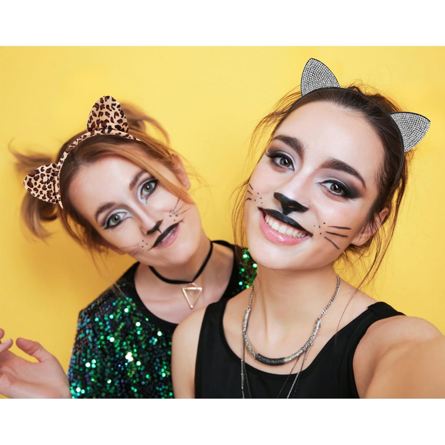 Cat Ear Headbands for Women Catwomen Accessories Silver Cat Ears Headband Catwoman Costume - Image 4