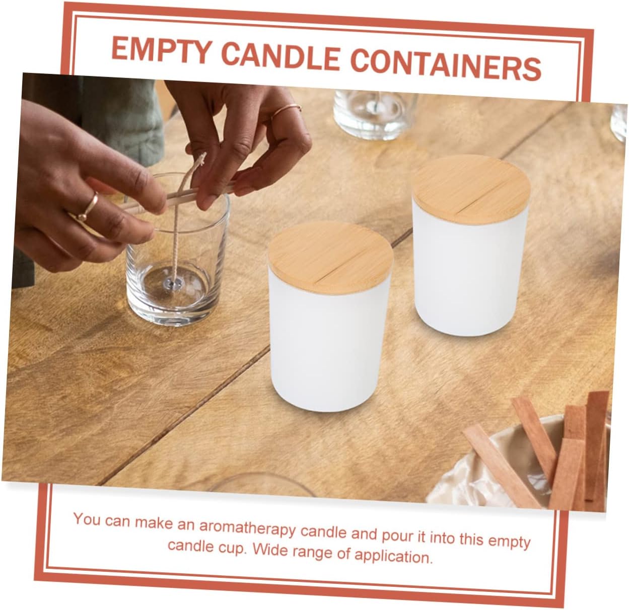 Angoily 6 Sets Frosted White Glass Candle Jars with Lids DIY Aromatherapy Candle Containers Multi-use for Household Storage and Crafting