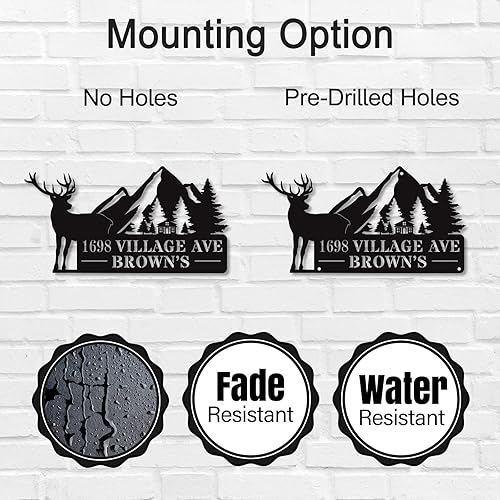 Vista 90 de Custom House Number Address Sign Personalized Metal Address Plaque Personalized Metal Sign Personalized Metal Outdoor Address Name Sign Outdoor Sign