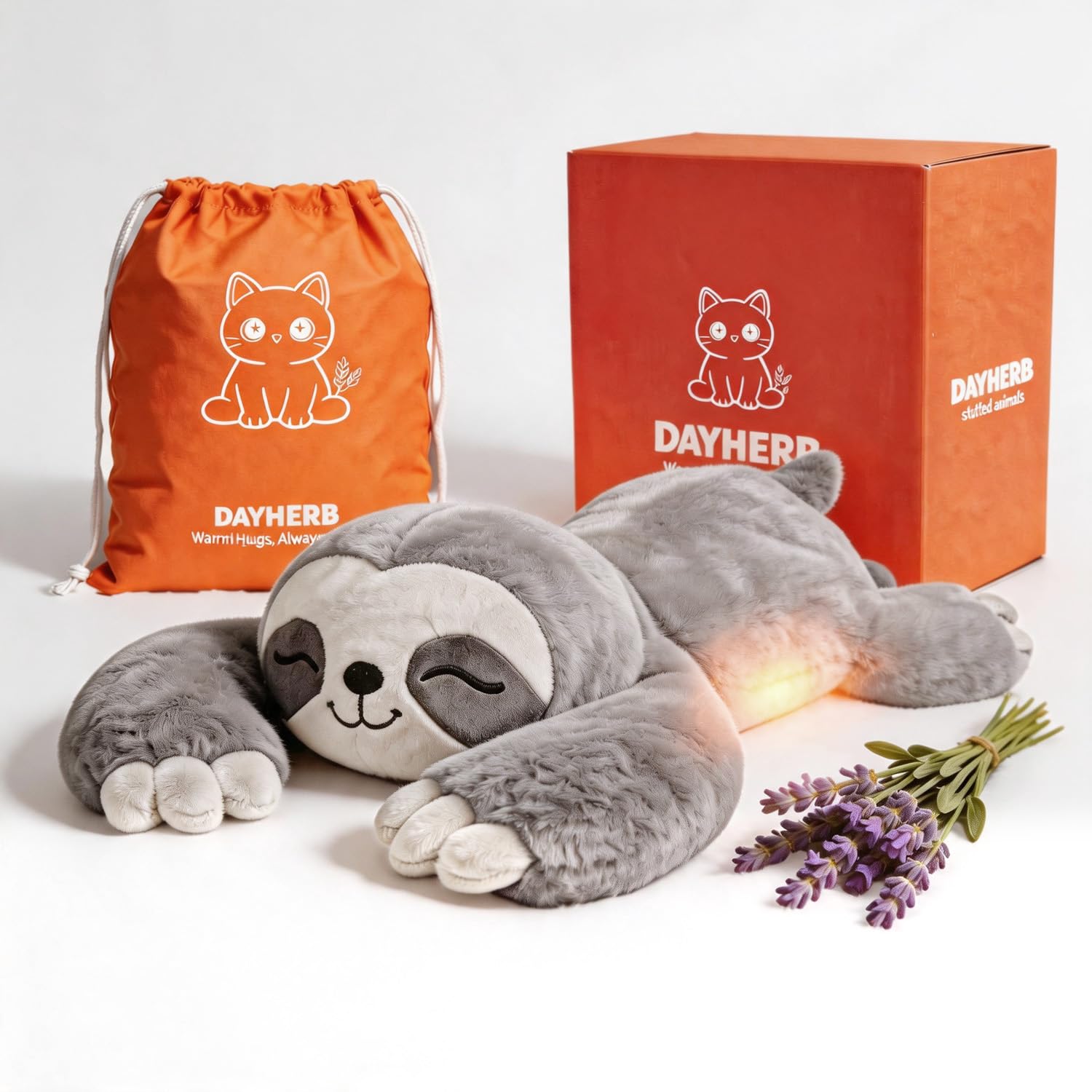 DAYHERB Weighted Stuffed Animals Sloth Grey 23 inch