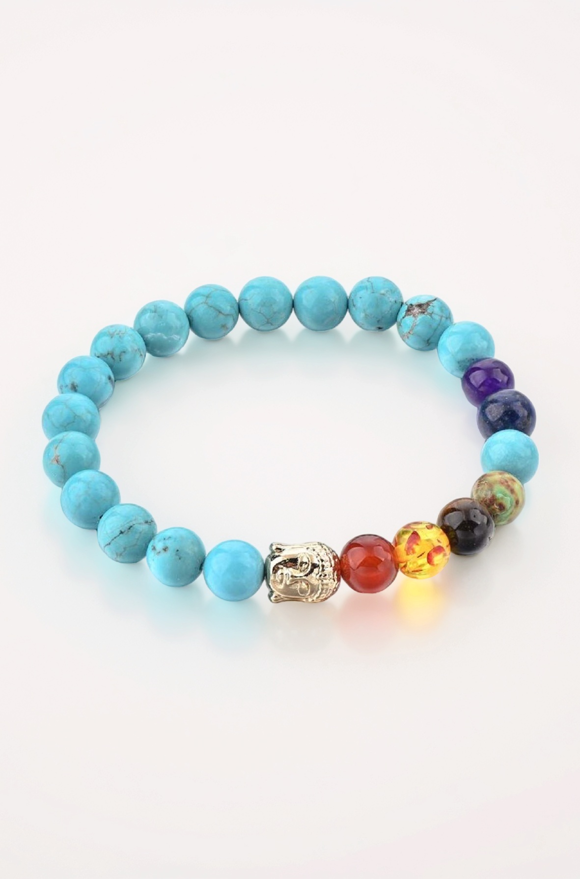 Triple Protection 7 Chakra Natural Beads Bracelet with Certificate - Harness the Power of Chakras for Balance and Harmony