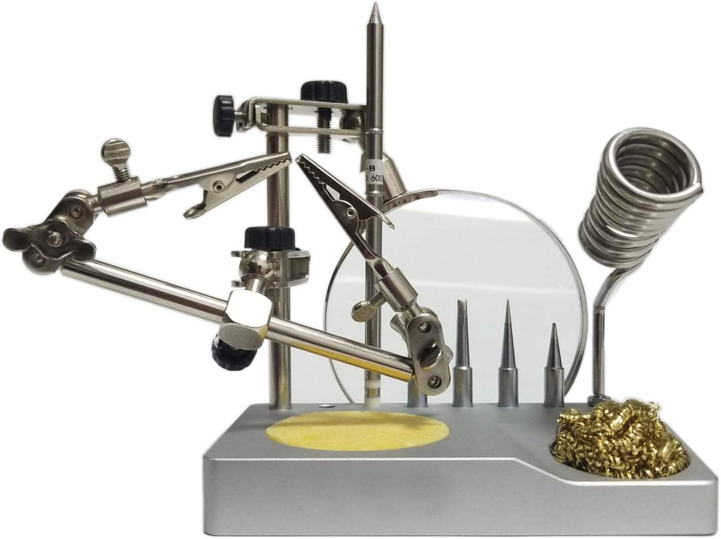 Helping Hands with Magnifying Glass,Soldering iron Stand,Tip Holder,Tip cleaning wire, Multifunction in one