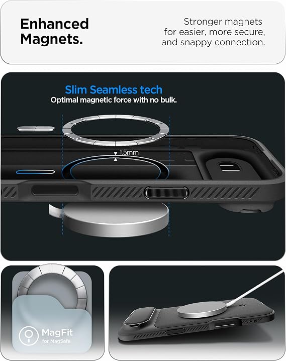 Spigen iPhone Air ile Uyumlu MagSafe Kılıf Optik Armor Mag Fit Metal Stand özellikli Kamera Korumalı Siyah Kapak - ACS09930 (Spigen TR Garantili)