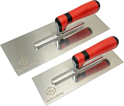 2pcs Each, 205x75mm and 280x100mm Soft Grip, Stainless Steel, Suitable for Finishing Smooth Walls and Ceilings, Cement Concrete, and Masonry Work.