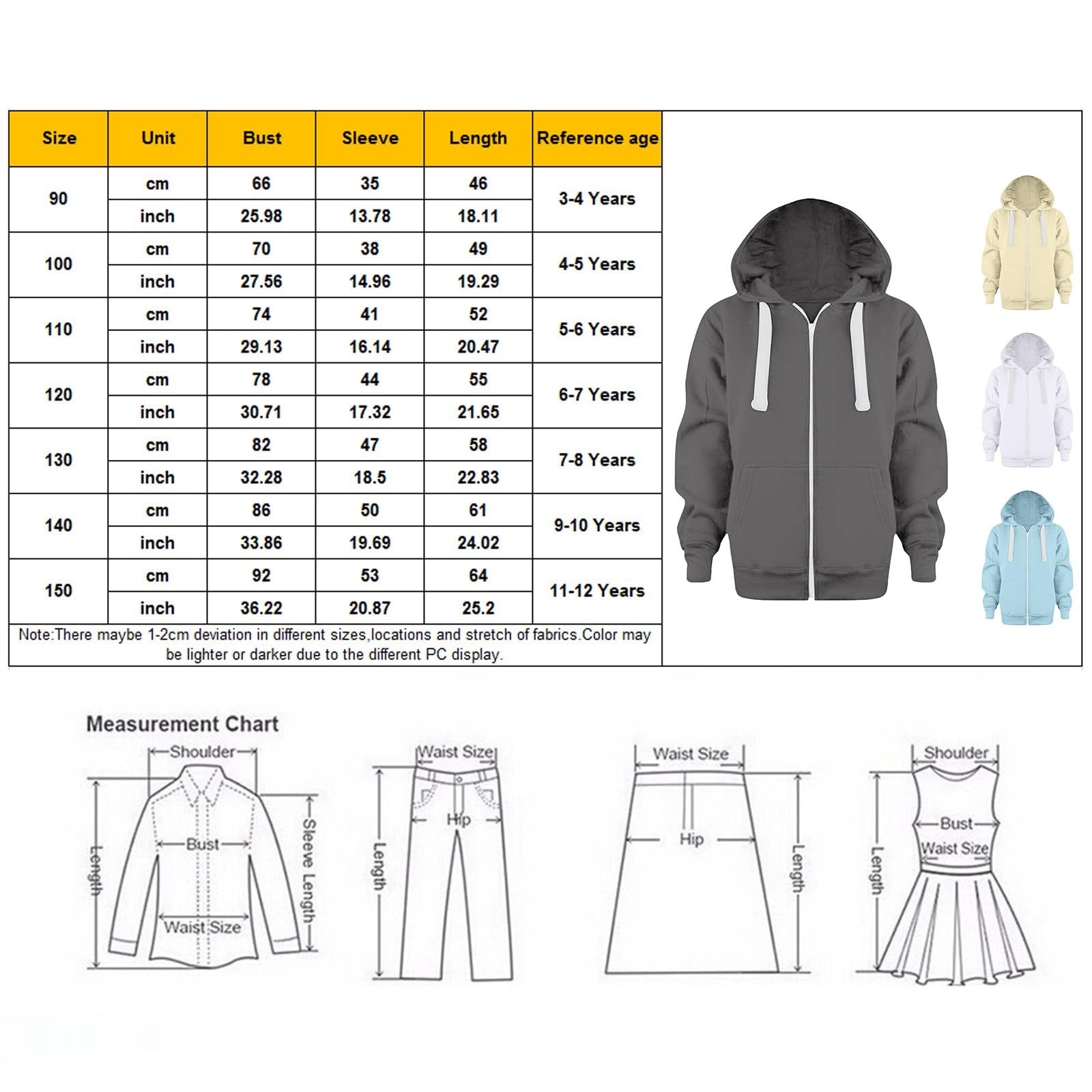 Sudadera Color sólido Zip Chaquetas Larga Sudadera con Capucha Top Mangas Niñas Niños Niños Abrigo y Chaqueta Chándal Hombre