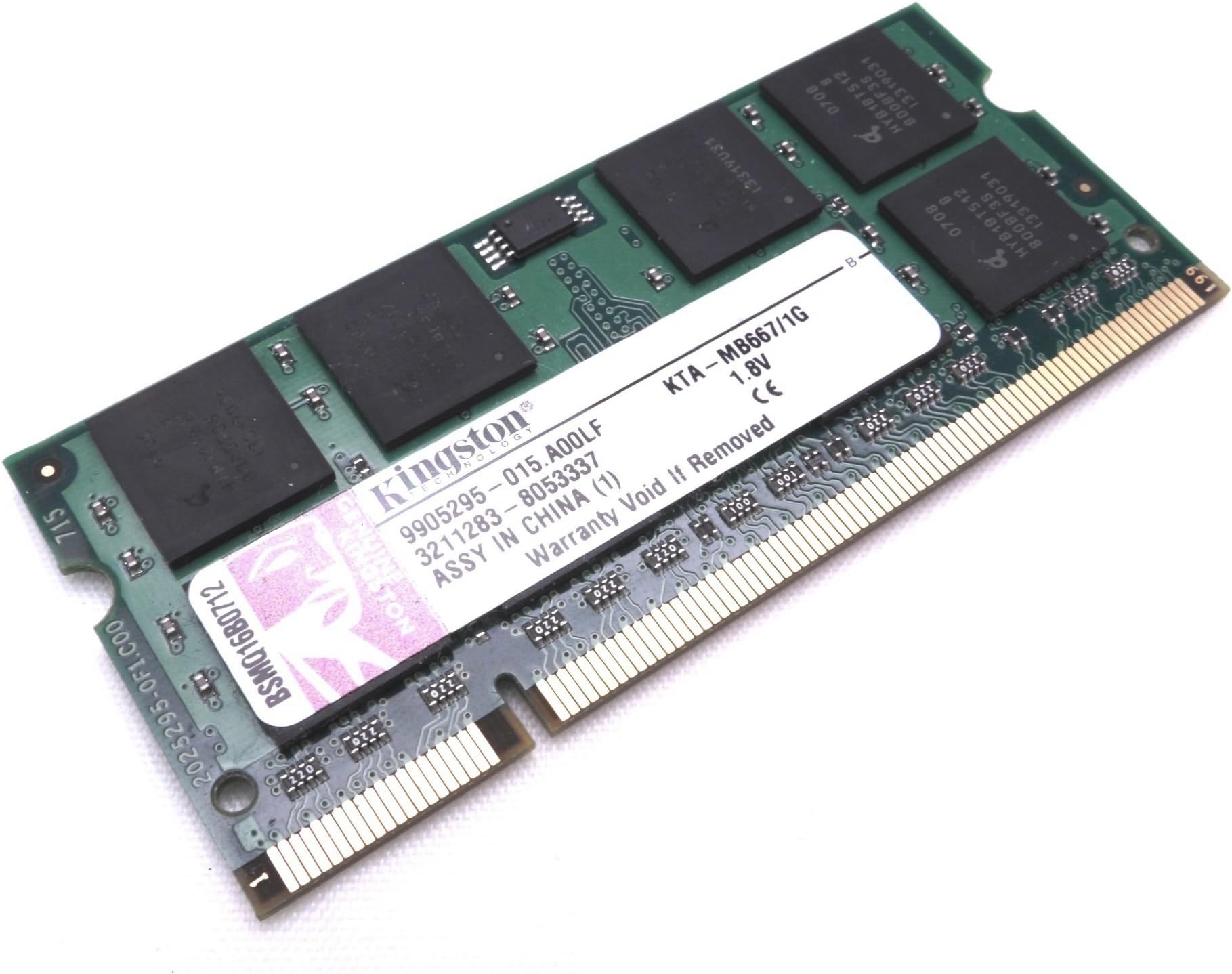 Kingston 1GB PC2-5300 667MHz DDR2 SDRAM Notebook Memory KVR667D2SO/1GR