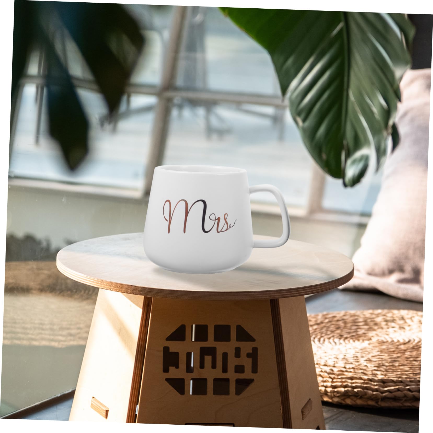 Abaodam Set 2 Tazze da Caffè 330ml per Anniversario di Matrimonio con Manico e Superficie in Porcellana con Manico e Superficie Giorno del Matrimonio Regalo Sposa e