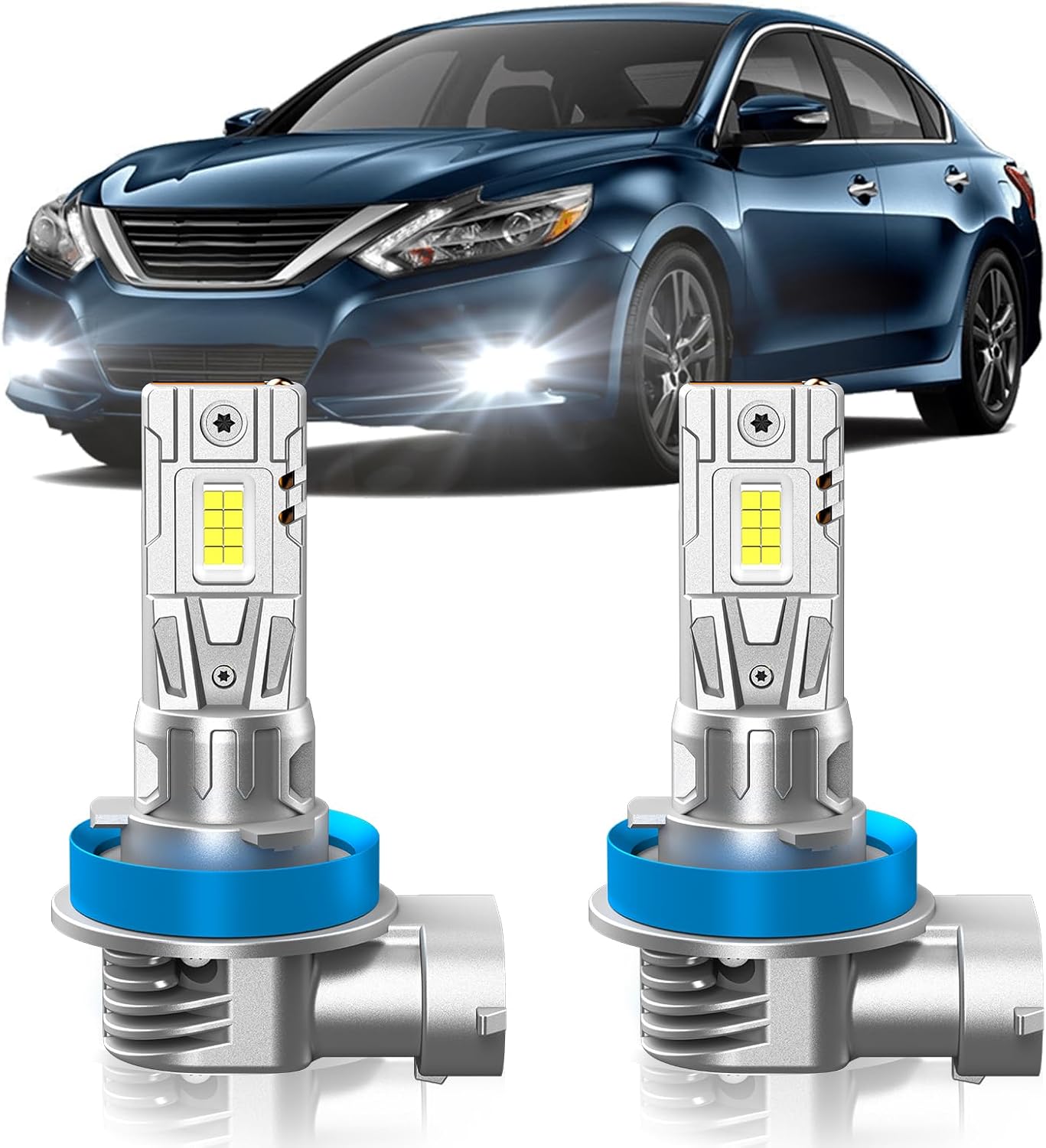 Fit for Honda Pilot 2006-2019 Fog Light Bulbs or DRL, 6000K Cool White 700% Brightness, Real 1:1 Size Plug and Play, Pack of 2
