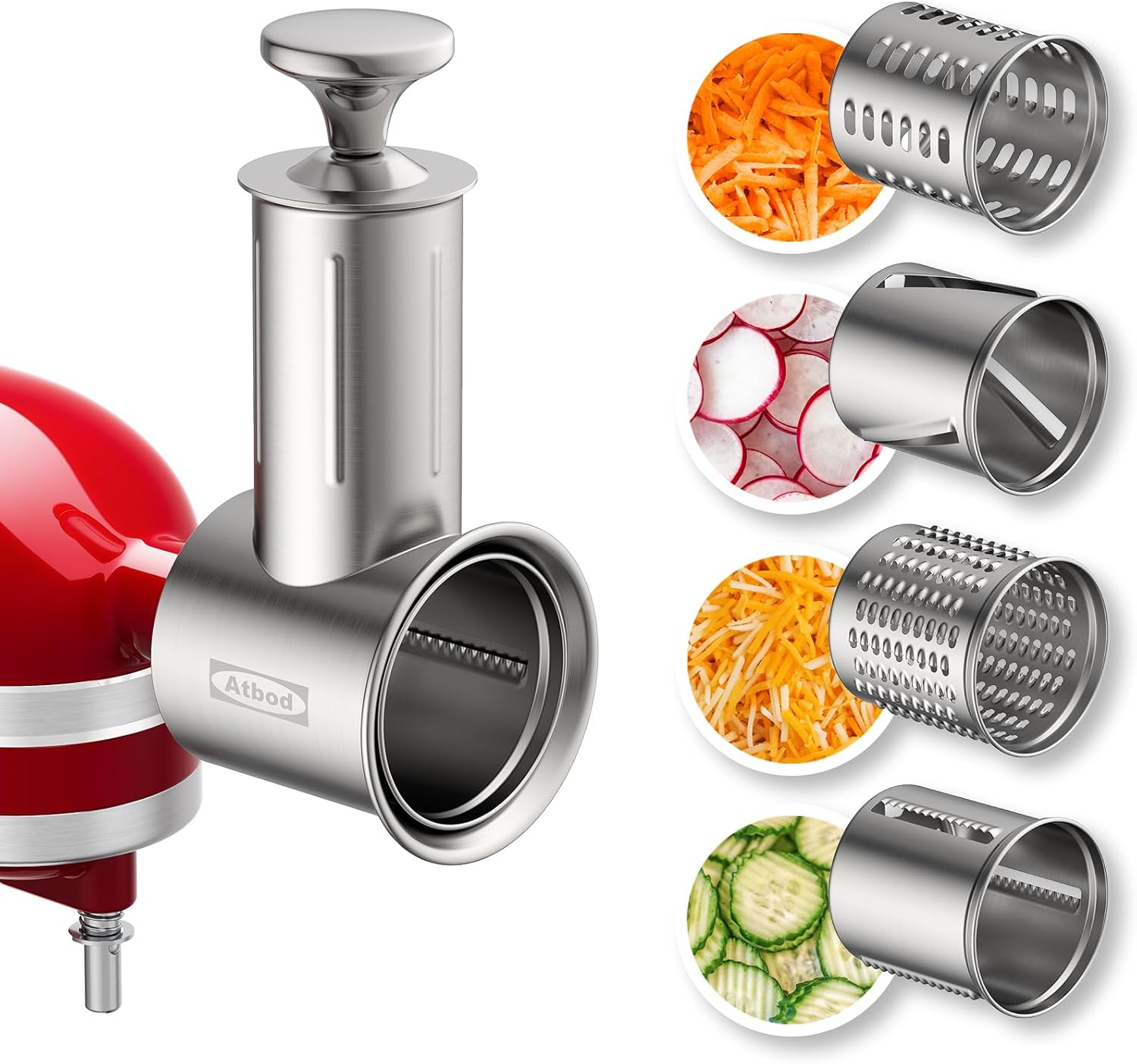 Atbod Slicer Shredder Attachment for KitchenAid Stand Mixer