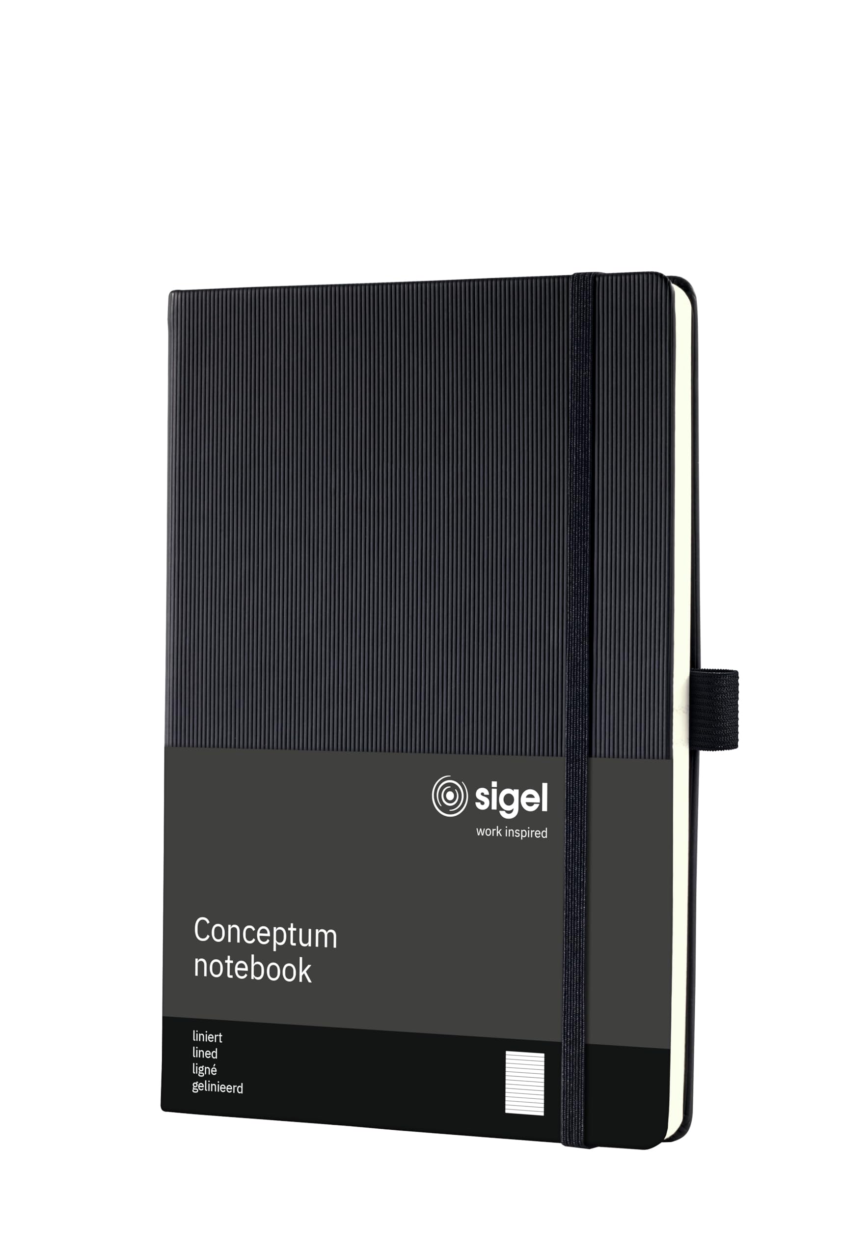 Sigel CONCEPTUM A5 Lined Hardcover Notebook - Black
