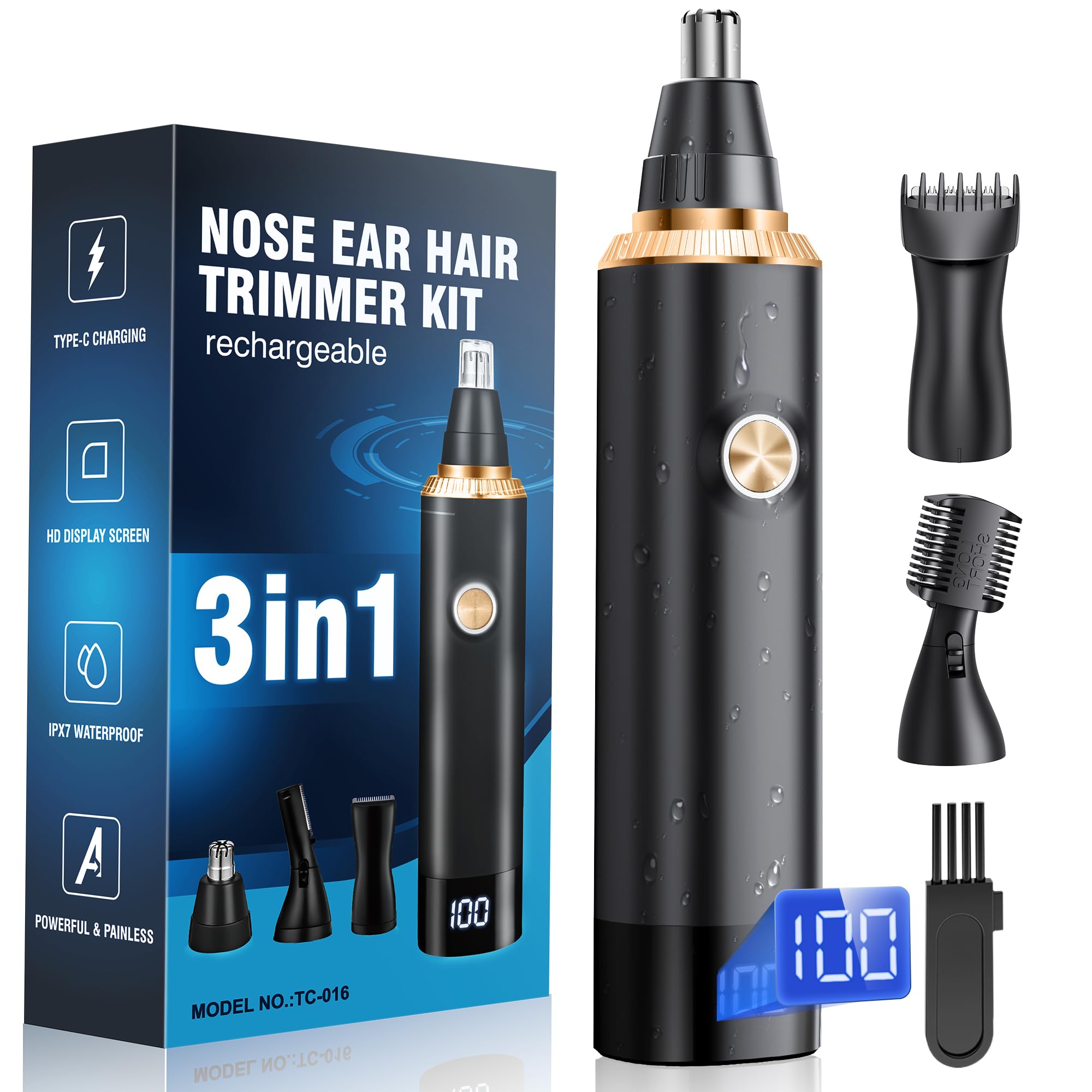 Nose Hair Trimmer for Men, 3-in-1 Rechargeable Nose & Facial Hair Trimmer — Amazon image 9