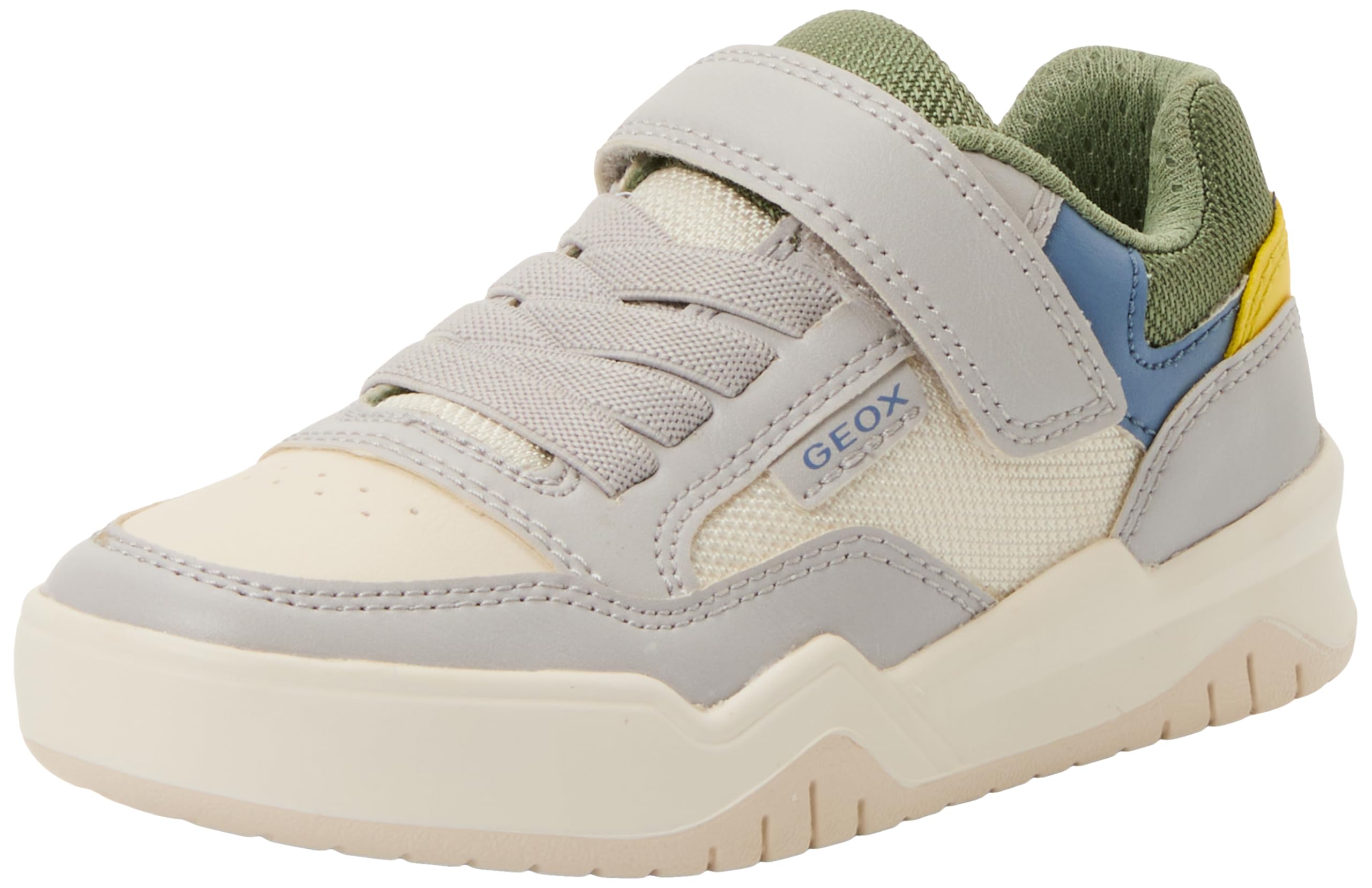 Geox J Perth Boy E Trainers, LT Grey/Green, 36 EU