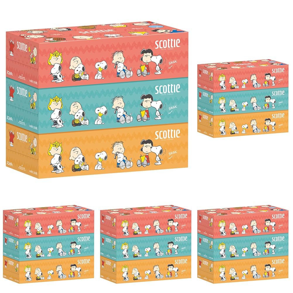 スコッティ ティッシュ スヌーピー コラボ 3箱×5 Amazon.co.jp: ティッシュ 440枚(220組) 3箱 スコッティ スヌーピー