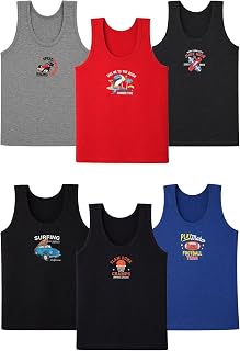 Kids Boy's Regular fit Plain Vest 100% Cotton Vest for Boys | Skin Friendly | Lightweight | Sleeveless Design | Pack of 6…... Price In India
