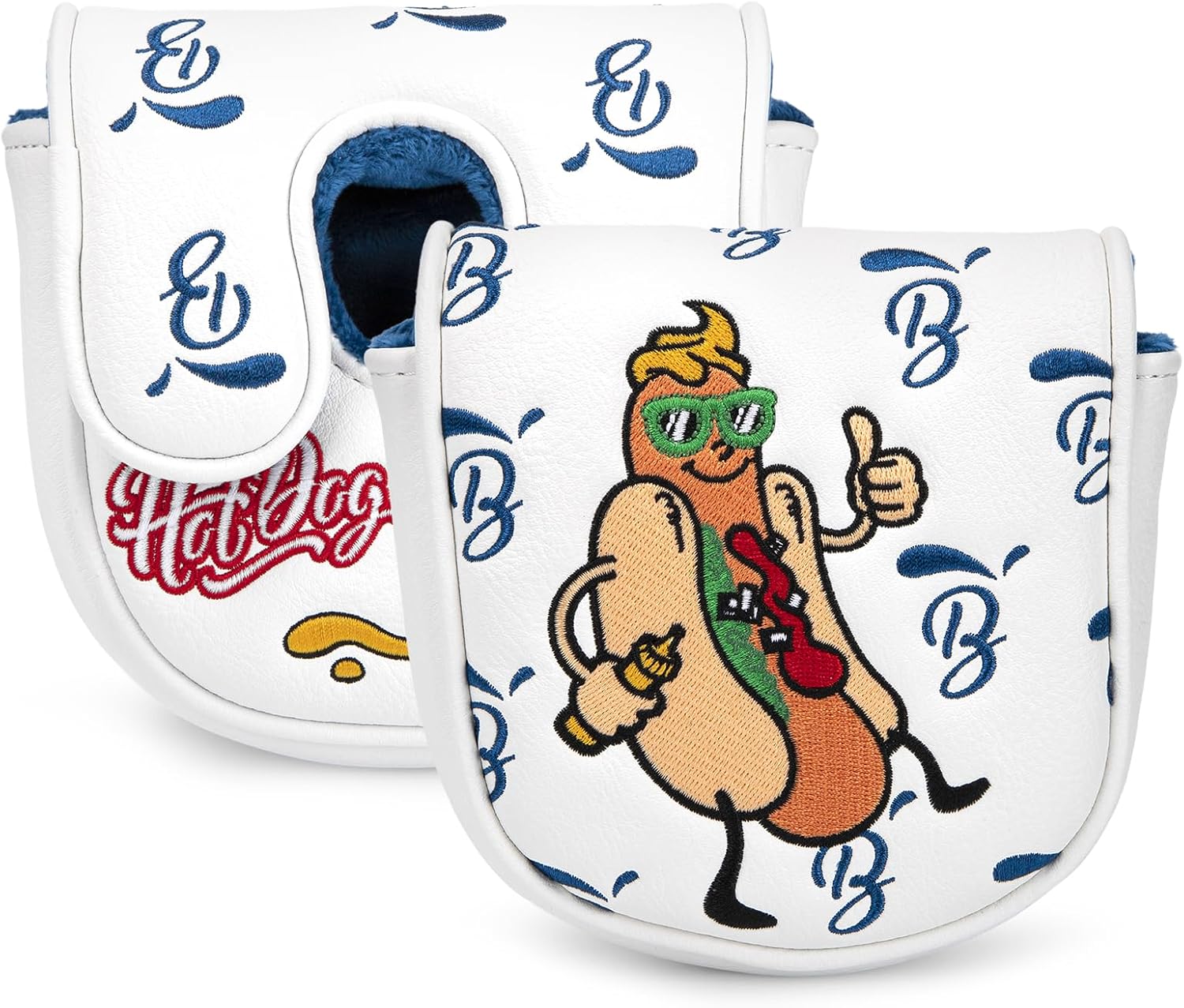 Golf Putter Covers DF3 Mallet Putter Putter Headcover Hot Dog with Magnetic Closure Golf Club Covers Leather Mallet Putter Covers for DF3 Putter