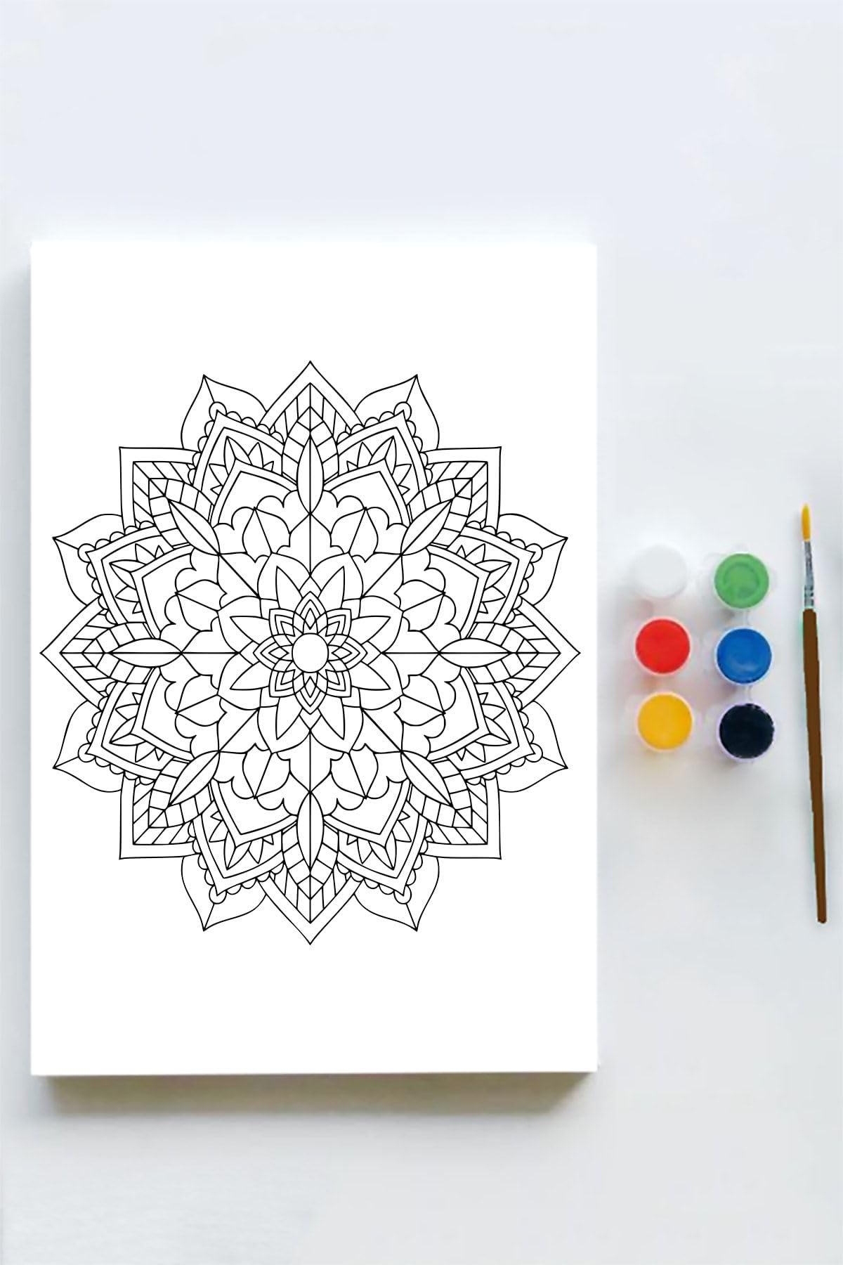 Postermanya (pster21616) Mandala Tuval Kanvas Tablo Boyama Hobi Seti 8 (40x60cm)