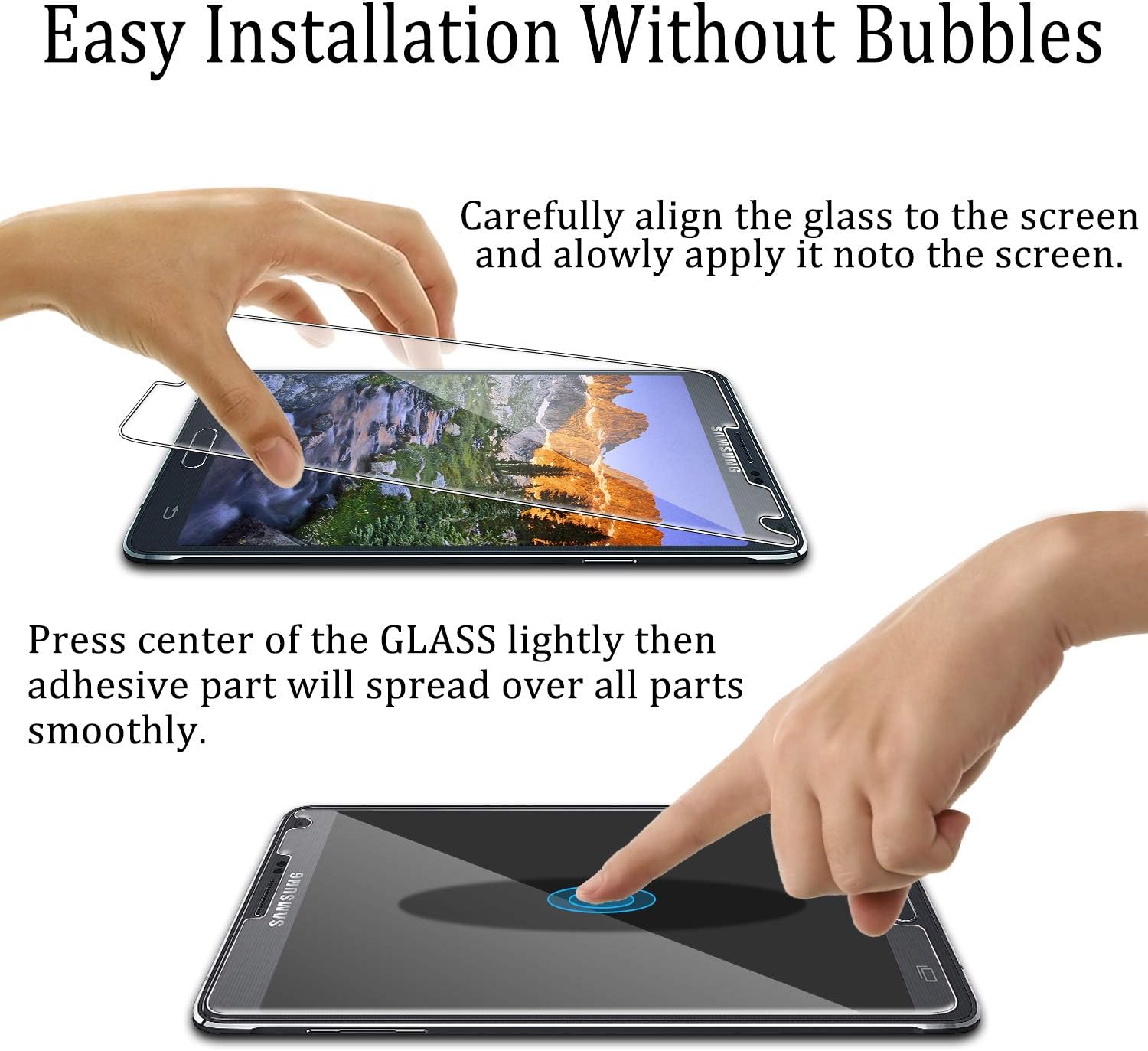 KATIN Galaxy Note 4 Screen Protector - [2-Pack] For Samsung Galaxy Note 4 Tempered Glass Bubble free, 9H Hardness with Lifetime Replacement Warranty