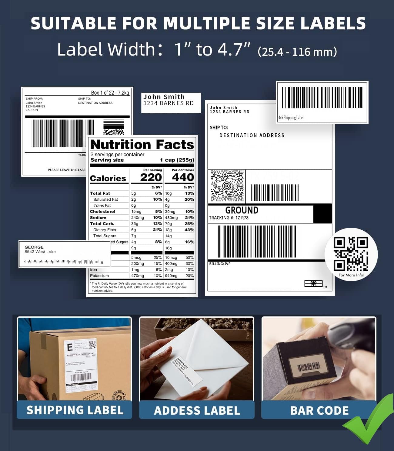 Phomemo Shipping Label Printer- 4x6 Bluetooth Thermal Address Label Printer for Small Business,Barcode Compatible with iPhone,Android,Windows,Mac,Chromebook,for Ebay Shopify USPS-Black - Image 7