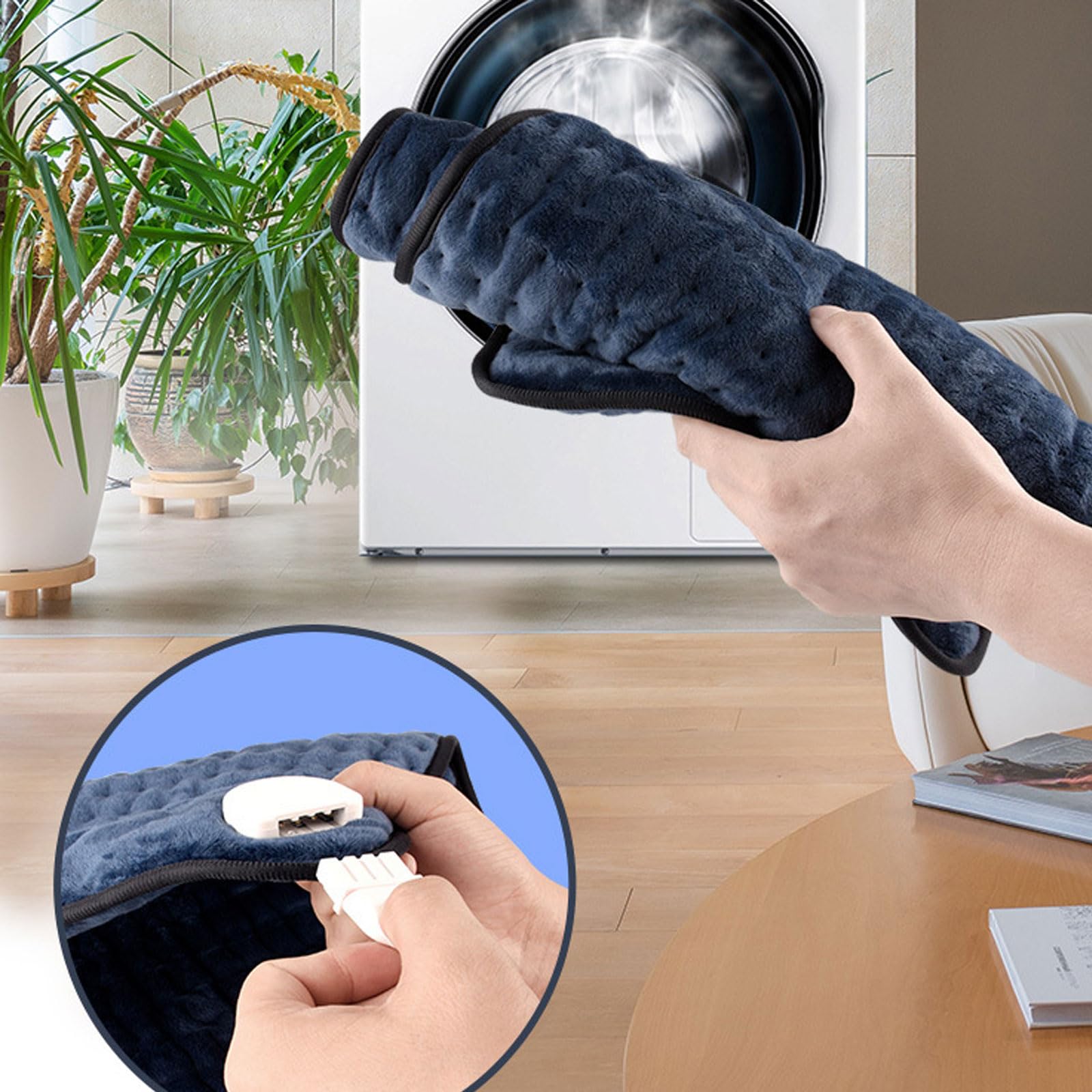 Almohadilla Eléctrica Calentador De Invierno Hombro Cuello Espalda Espina Dorsal Pierna Alivio del Dolor Fisioterapia Temporizada para El Hogar Sofá,Gris,30 * 60CM