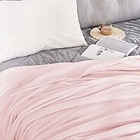 Vista 6 de NICETOWN Manta de Vellón Rosa para Sofá, Decoración Navideña Suave y Mullida de Felpa Manta de Regazo de Franela de Lujo para Niños, Súper Acogedora