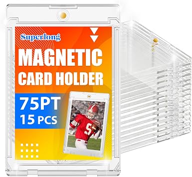 15 Packs 75pt Magnetic Card Holders for Trading Cards
