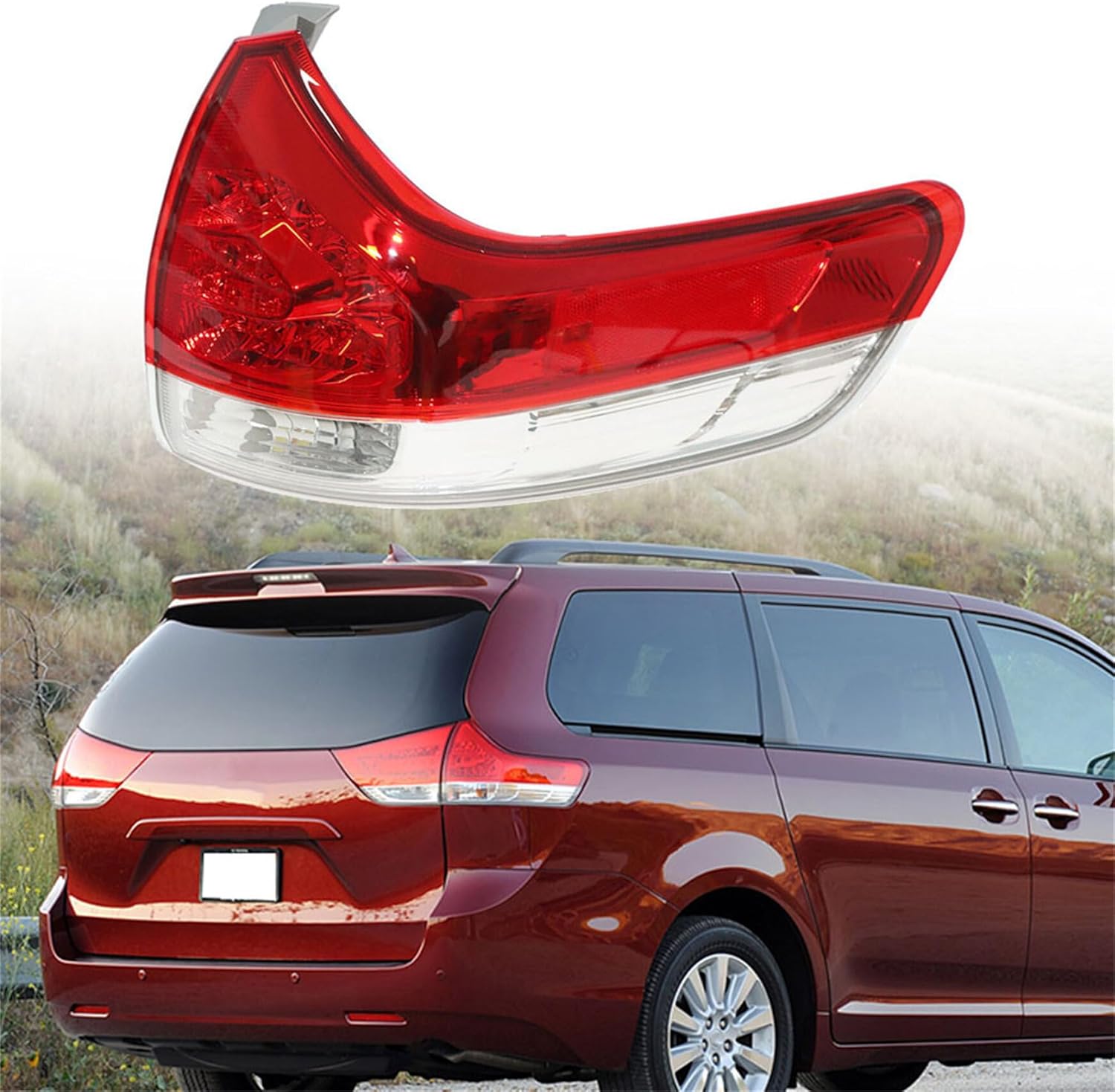 Outer Passenger Side Rear Brake Tail Light Assembly Replacement for 2011-2014 Toyota Sienna Right Tail Lamp 8155008030 TO2805107