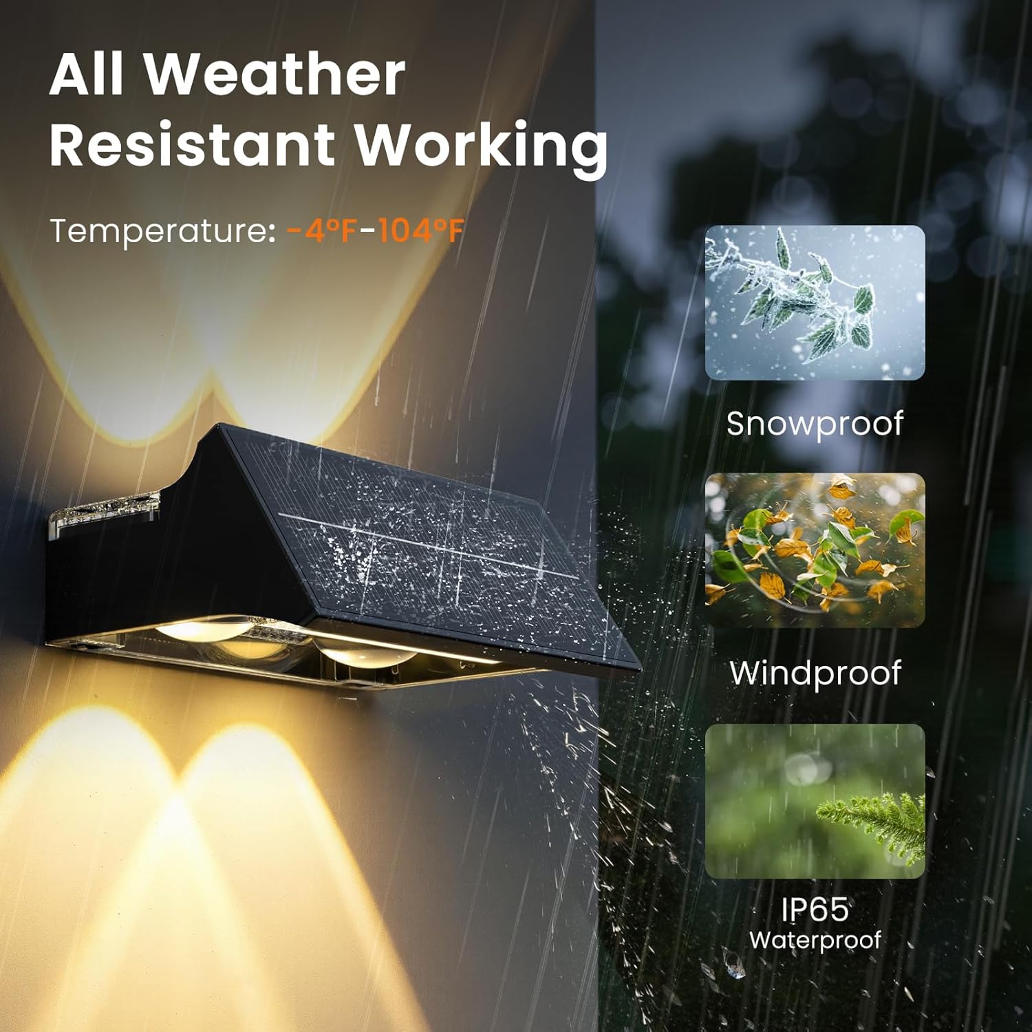 JOFIOS Solar Fence Lights Outdoor,12Pack,Warm White+RGB 9 Colors,1200mAh,Up and Down Fence Lights Solar Powered Waterproof,Solar Wall Lights for Fence,Backyard,Porch（Black）