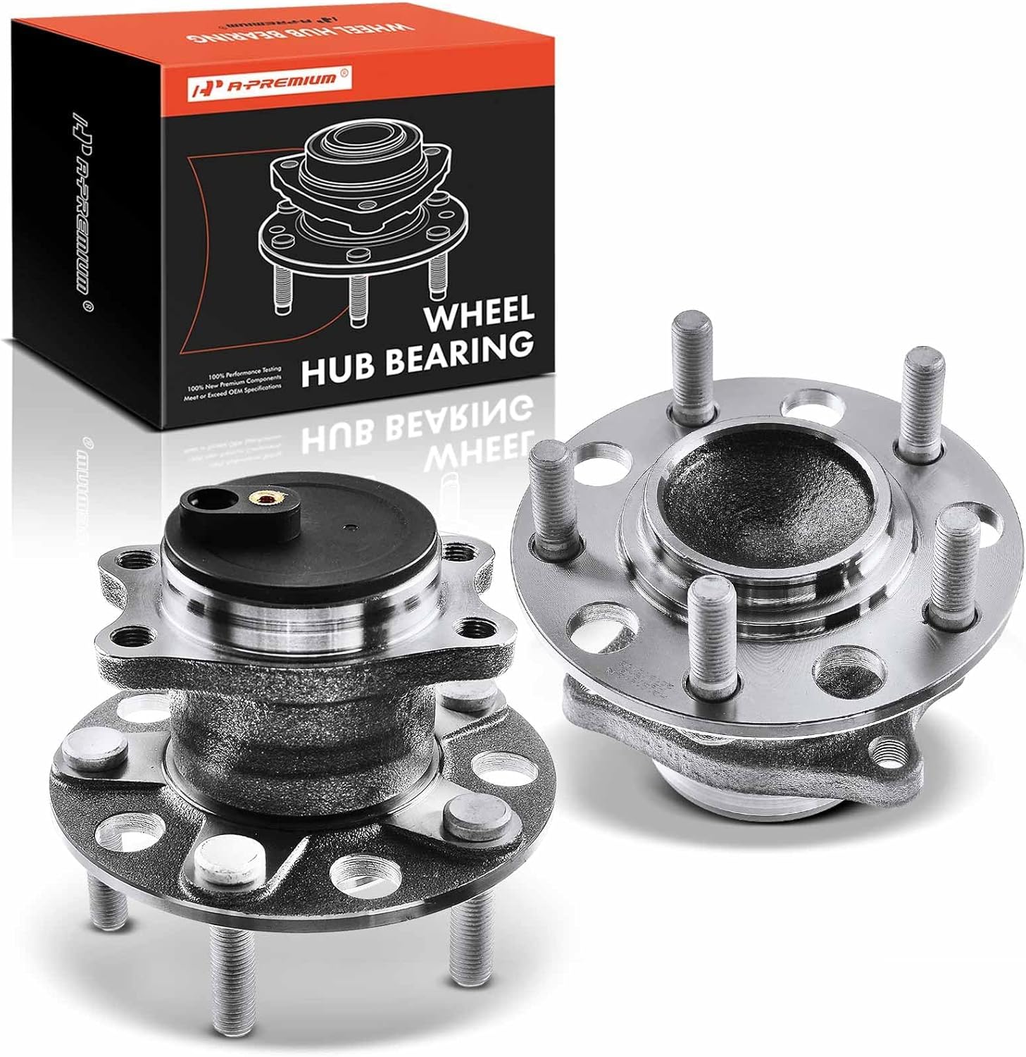 A-Premium 2 x Rear Wheel Bearing and Hub Assembly [FWD & with 4-Wheel ABS] Compatible with Jeep & Chrysler & Dodge - 2007-2017 - Compass Patriot 200 Sebring Avenger Caliber