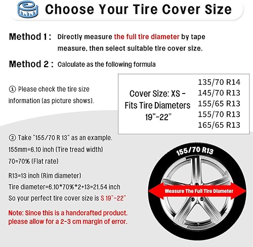 Miniatura 6 de OutdoorLines Juego de 4 fundas impermeables para neumáticos para exteriores, a prueba de rayos UV, resistente al viento, protector de neumáticos