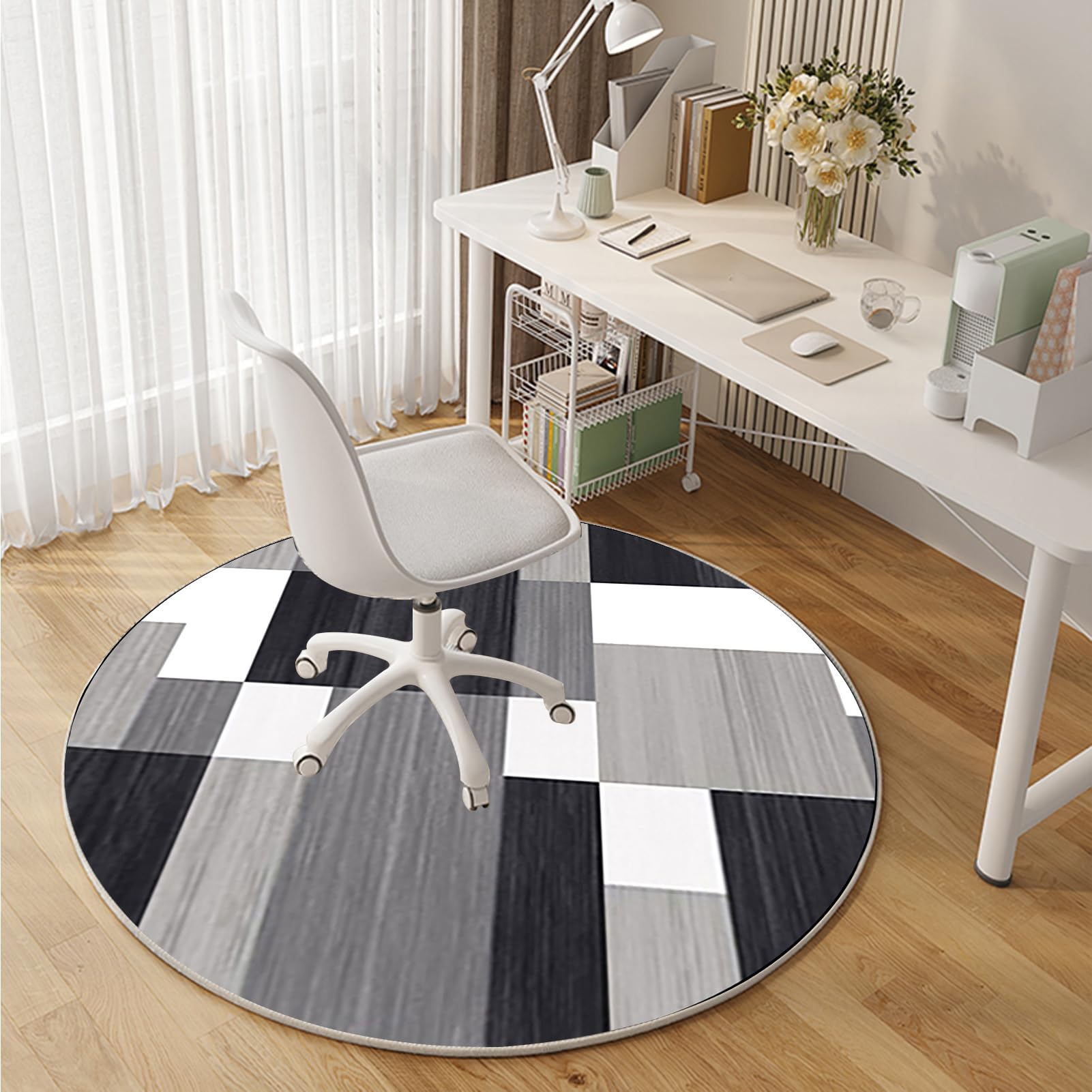 140 cm Redondo Alfombra Silla Gaming, Alfombra Multiusos para el Hogar, Protector Suelo Silla Ruedas, Alfombra de Protección de Suelo, Alfombra de Suelo para Suelos Duros, Laminado