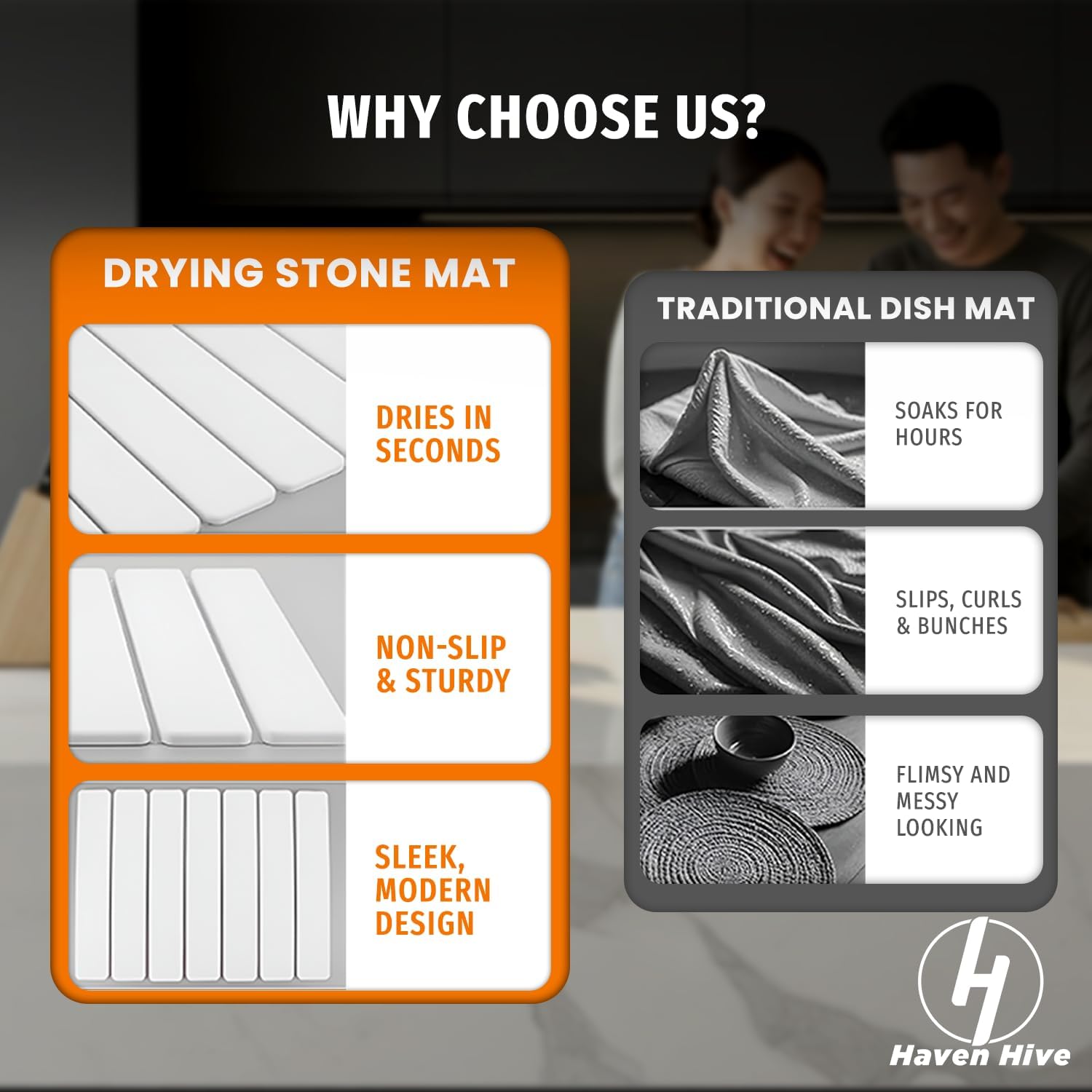 Large Stone Dish Drying Mat for Kitchen Counter, 24"×16" Foldable, Quick Drying Absorbent Stone Mat, Super Absorbent, Non-Slip Drying Pad for Dishes, Cups, Water Bottle, Bathroom - White