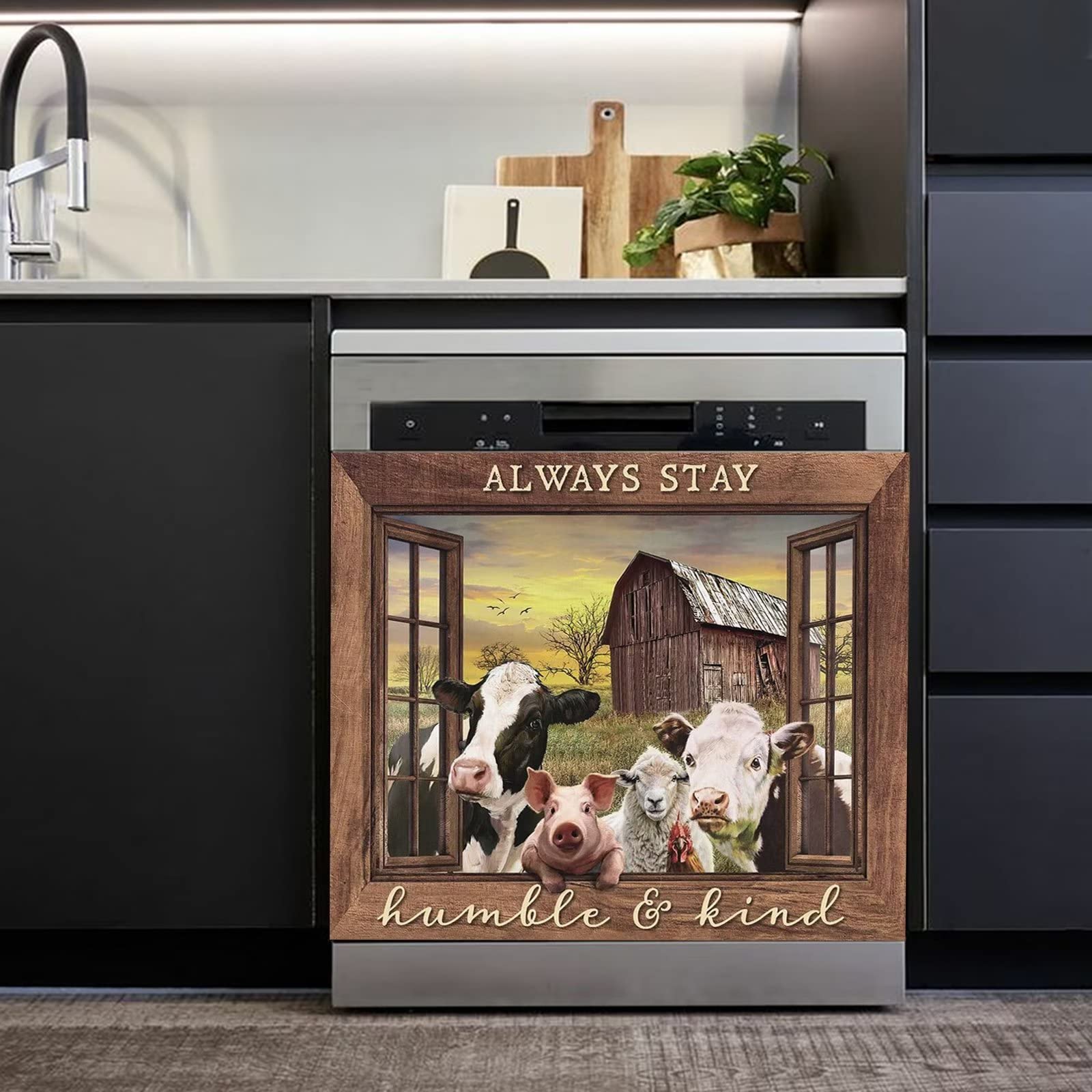 Rooster Farmhouse Dishwasher Magnet Cover - Self-Adhesive Vinyl Decal For Appliances, 23x17 Inches - View #8