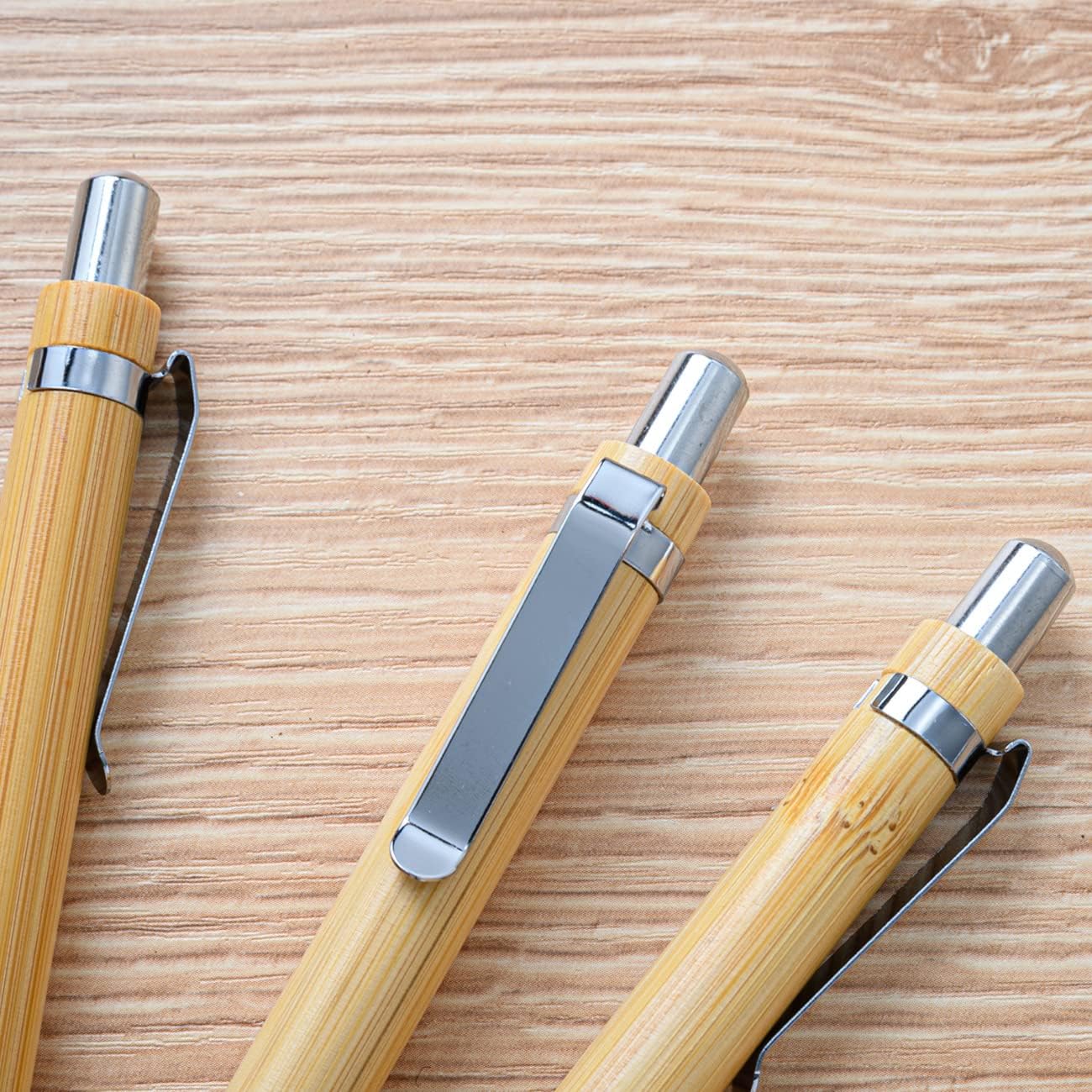 Personalized Pens Bulk with Text Name Custom Ballpoint Pens Retractable Bamboo for Office Church 100 Pcs