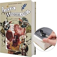 Vista 6 de Caja fuerte con cierre de libro de papel real con combinación de diccionario secreto oculto (Combo/Alicia en el país de las maravillas)