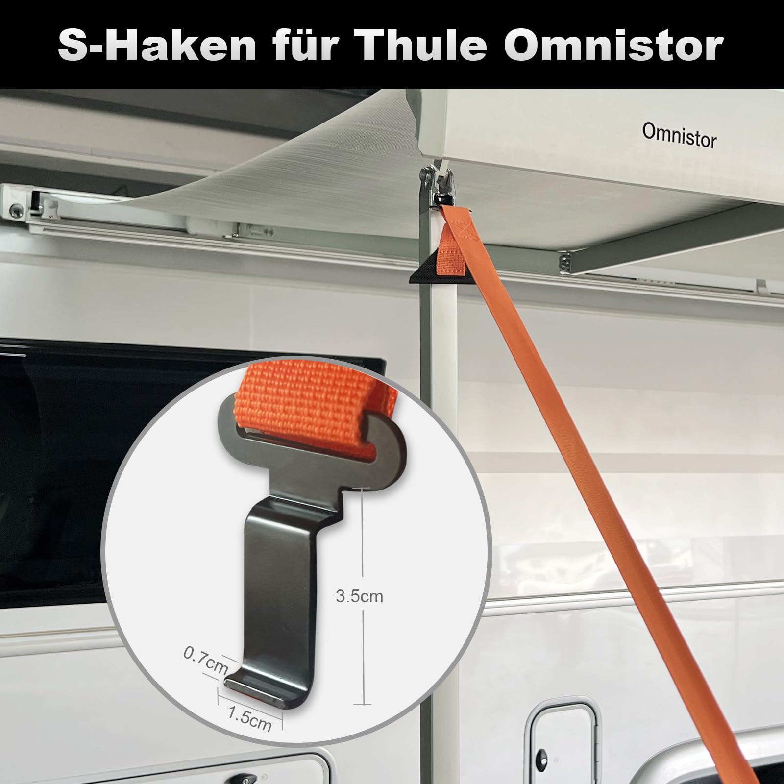 Passamontagna per tende da sole, passamontagna, passamontagna, fasce per tende da sole, 2 metodi di collegamento adatti per la maggior parte delle marche di camper (Thule, Fiamma)
