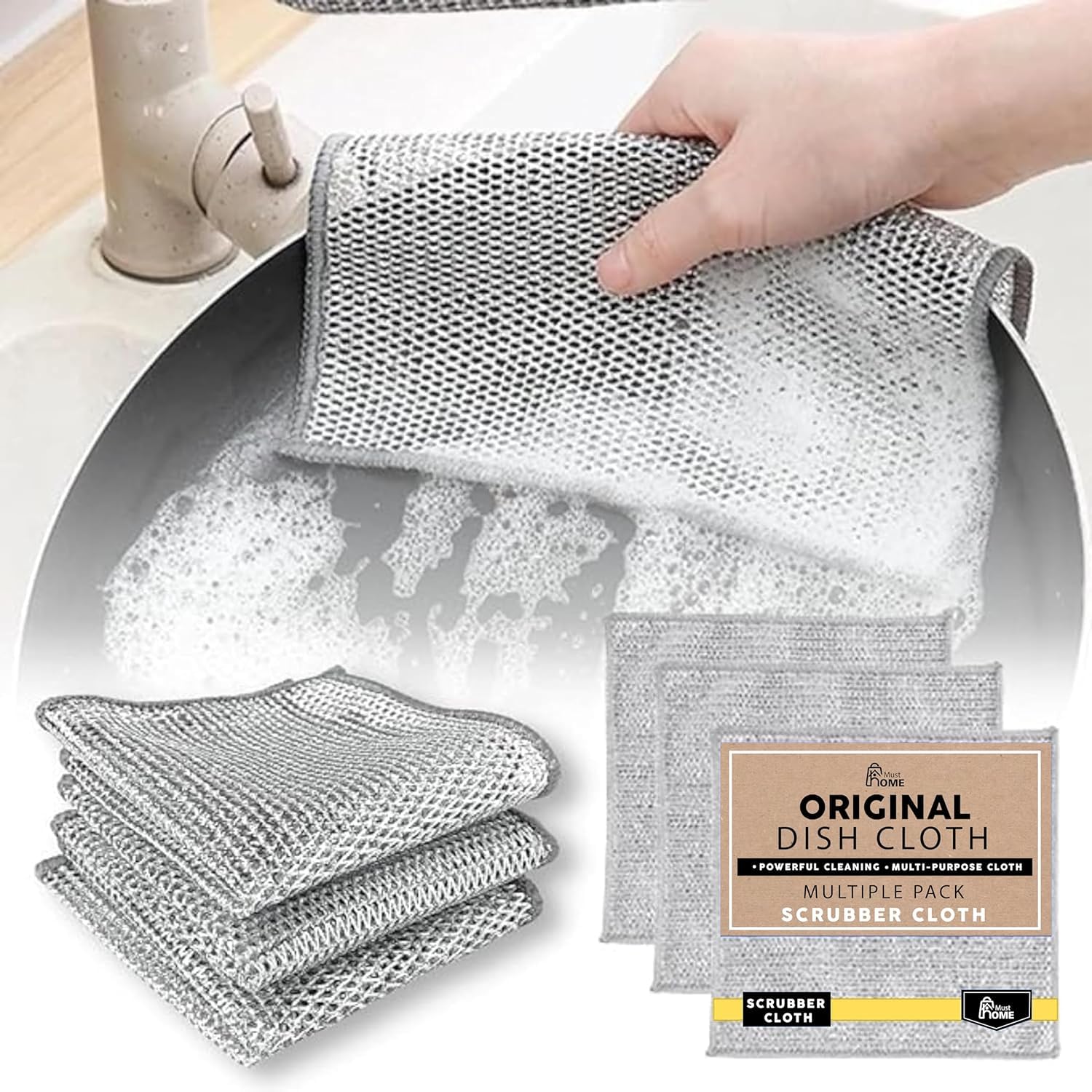 MustHome Scrubber for Utensils | Steel Scrubber for Utensils | Steel Scrubber Combo Set Steel Wool Pads, Kitchen Cleaner, Heavy Duty Cleaning Supplies - for Tough Cleaning (2) (B0D4QSTFWF) Amazon Price History, Amazon Price Tracker