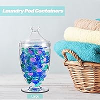 Vista 6 de Acrylic Apothecary Jars with Lids, 3-Piece Vanity Organizer Canisters, Storage Container Jars for Bathroom, Laundry Room, Kitchen, Candy Buffet