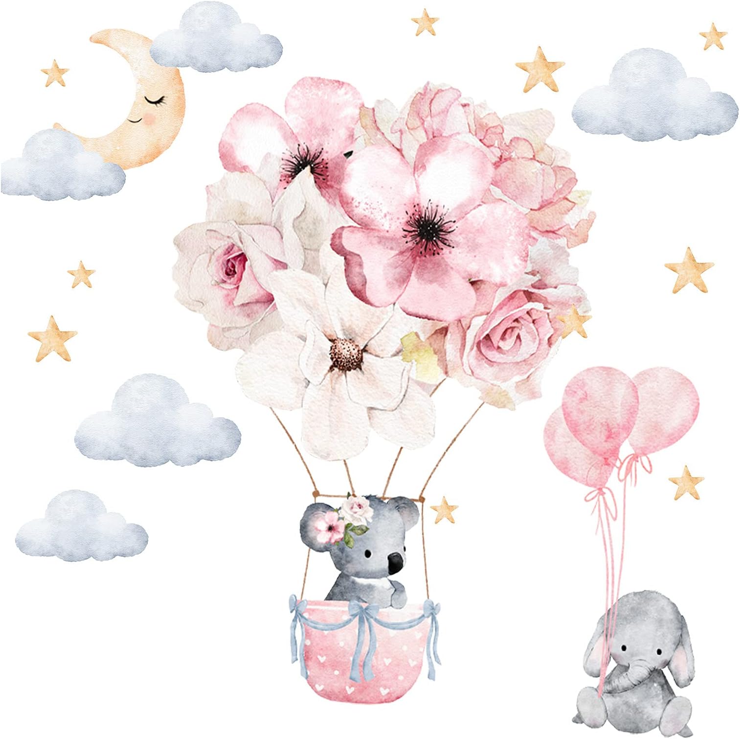 Little Deco Wandtattoo - Hase Maus Fuchs Mit Ballon